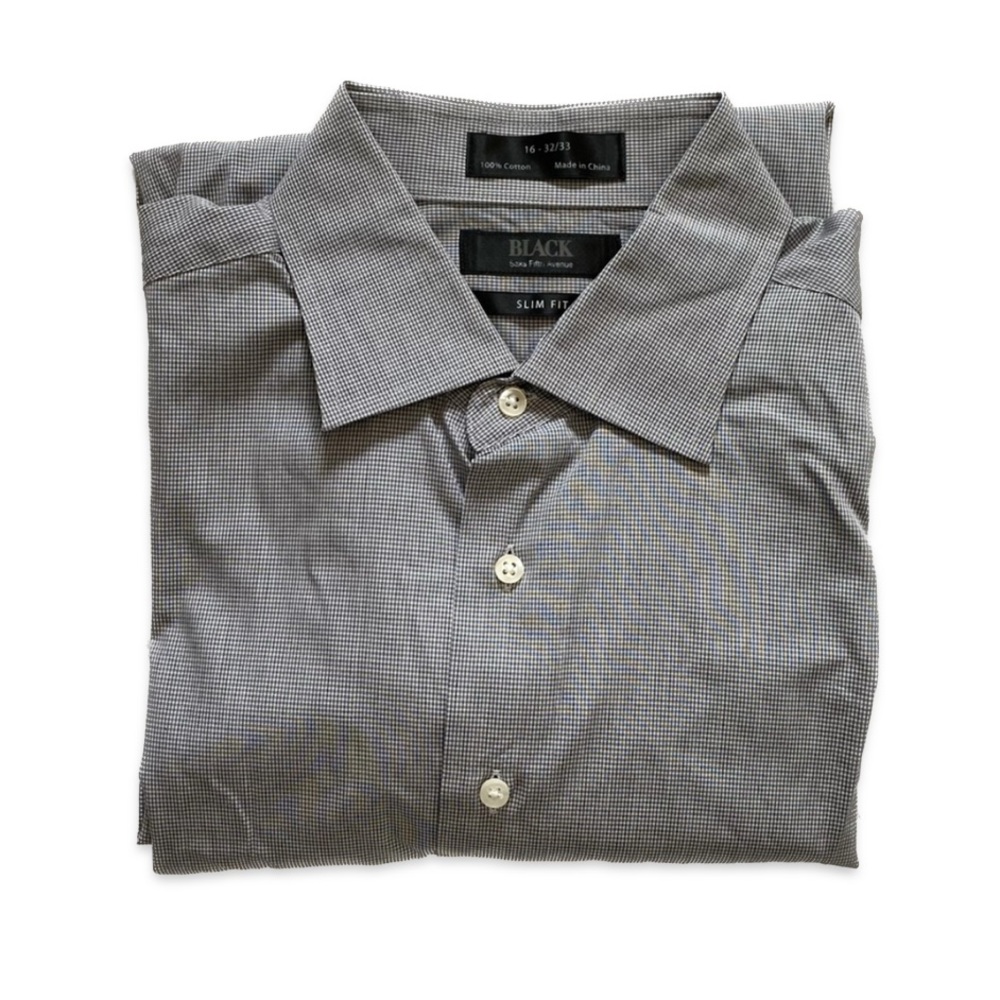 CLOSET SALE | BLACK from Saks Fifth Ave Men Shirt in size S Slim Fit